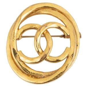 CHANEL Authentic Gold Brooch
